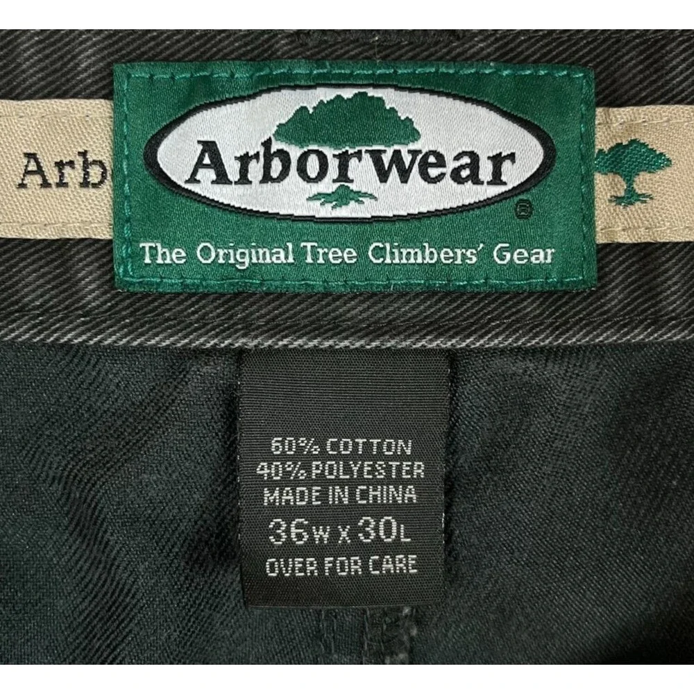 Arborwear Pants Men's 36x30 Green Ground Utility Pocket Workwear Tree Climber - Picture 5 of 14